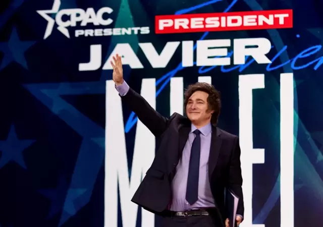 Milei brind� un discurso durante la Conferencia de Acci�n Conservadora.