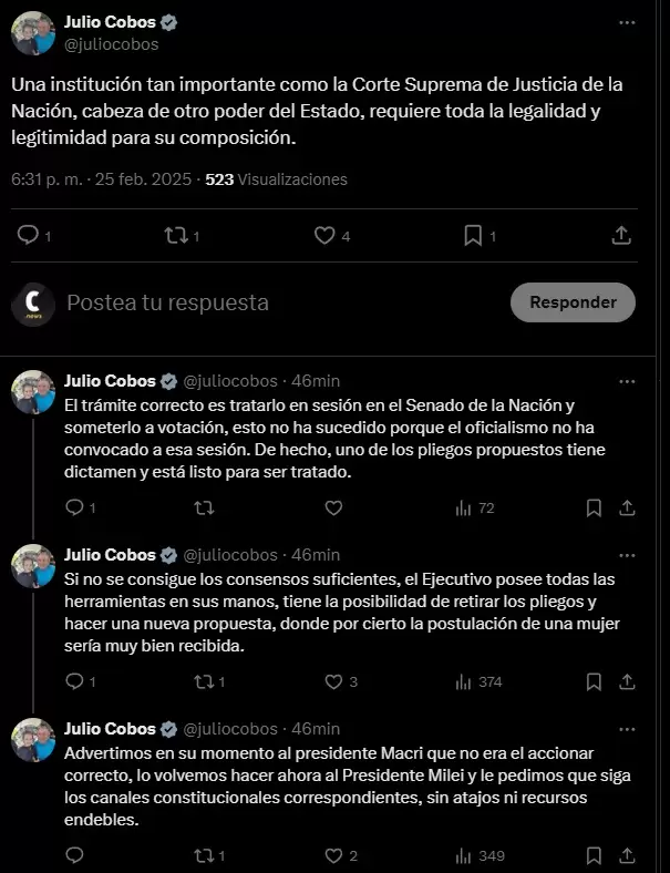 Cobos sobre Lijo