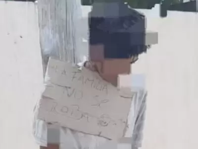 Ladr�n fue atado a un poste.