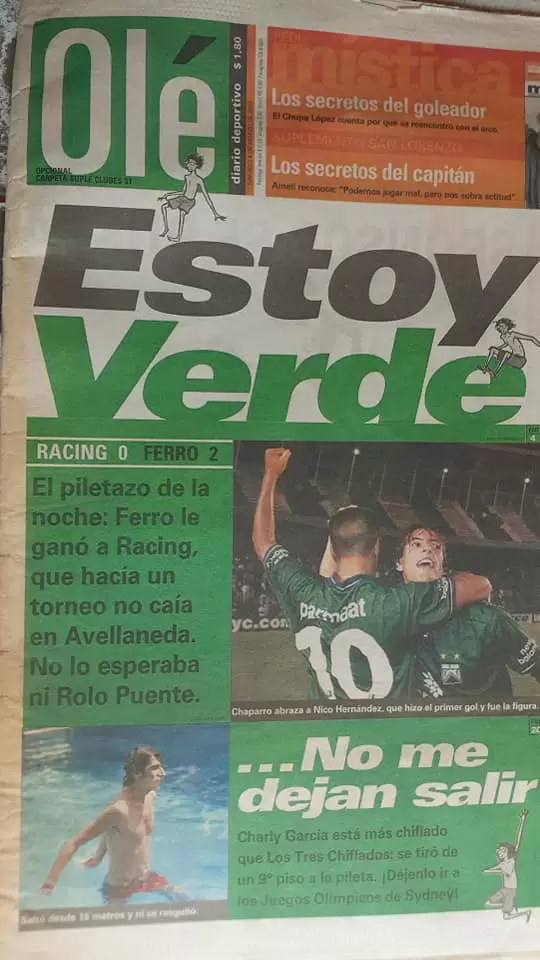 La tapa del diario deportivo Ol� de aquella fecha