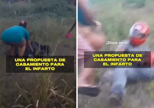 La reacci�n de la mujer pasa del p�nico a la sorpresa total.