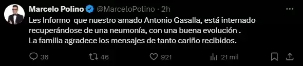 Publicaci�n de Marcelo Polino en X (exTwitter).