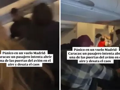 El hombre debi� ser contenido por otros pasajeros y parte de la tripulaci�n.