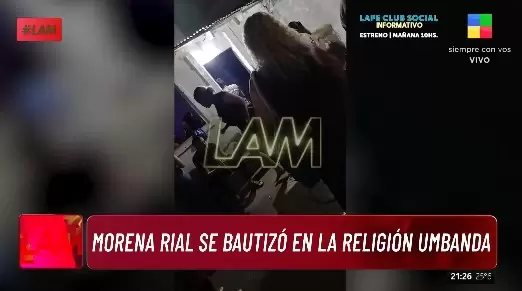 Im�genes del bautismo de Morena Rial.