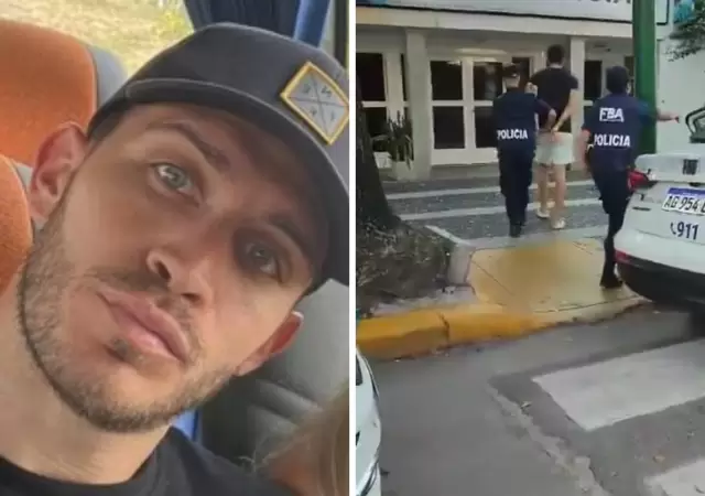 Santiago lleg� esposado a la fiscal�a.