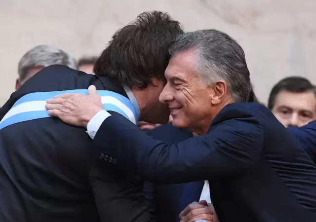 Mauricio Macri en la asunci�n presidencial de Javier Milei.