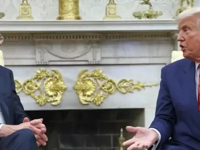 El l�der pol�tico de la OTAN visit� a Trump y qued� atrapado en medio de declaraciones inc�modas del republicano.