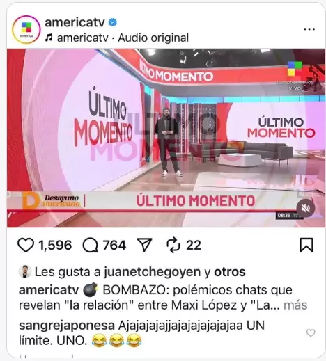 Suárez comentó las redes sociales de América TV.