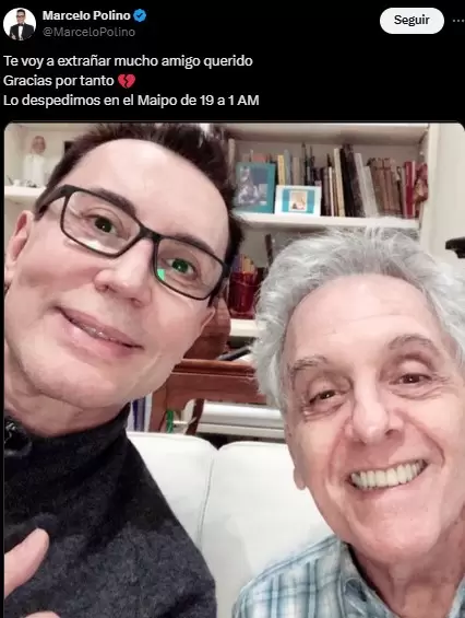 Marcelo Polino publicó en X el lugar del velatorio.