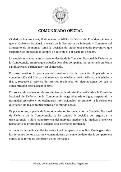 Telef�nica y Telecom