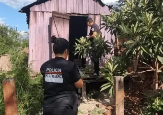El crimen fue cometido en esta vivienda de Misiones. (Foto: gentileza Misiones On Line)