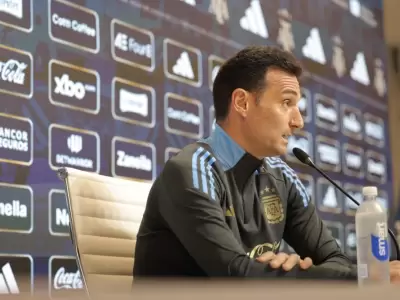 Scaloni habl� en conferencia de prensa.