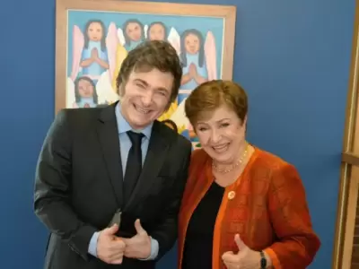 Javier Milei junto a Kristalina Georgieva.