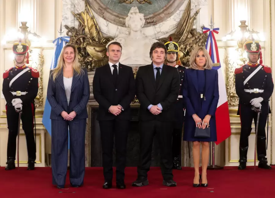Macrón es recibido por Milei en la Casa Rosada. (Foto: archivo web)