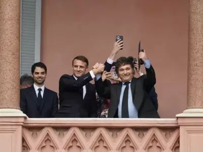 Los dos mandatarios en la �ltima visita del galo a nuestro pa�s. (Foto: web)