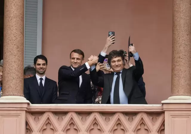 Los dos mandatarios en la �ltima visita del galo a nuestro pa�s. (Foto: web)