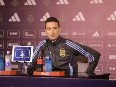 Lionel Scaloni en conferencia de prensa tras el triunfo ante Brasil/