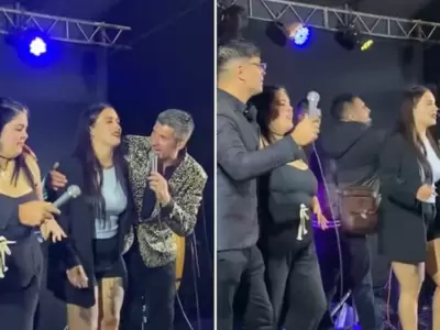 Un hombre apareci� en el escenario y le peg� una trompada al cantante.