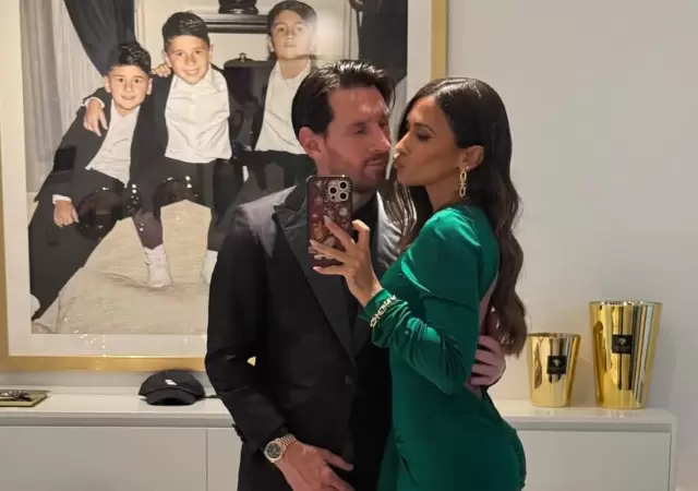 Messi y Roccuzzo se robaron las c�maras de la fiesta de David Beckham.