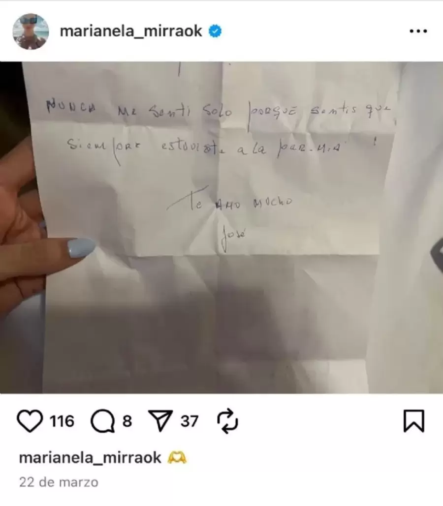 Cartas de amor del exgobernador a su pareja.