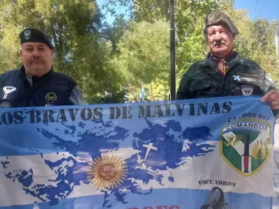 Los veteranos Miguel Rivero y Oscar Barrios reafirmaron su compromiso inquebrantable con la soberan�a de las Islas Malvinas.