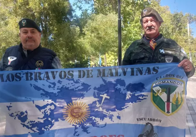 Los veteranos Miguel Rivero y Oscar Barrios reafirmaron su compromiso inquebrantable con la soberan�a de las Islas Malvinas.