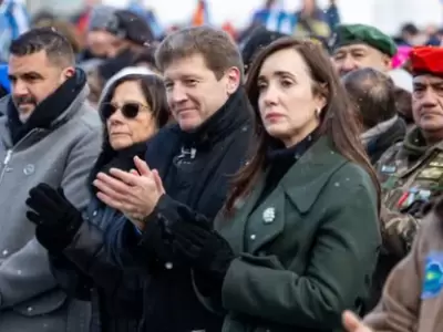 Victoria Villarruel en el acto por los ca�dos argentinos en la Guerra de Malvinas en el sur argentino ayer mi�rcoles 2 de abril de 2025.