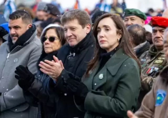 Victoria Villarruel en el acto por los ca�dos argentinos en la Guerra de Malvinas en el sur argentino ayer mi�rcoles 2 de abril de 2025.