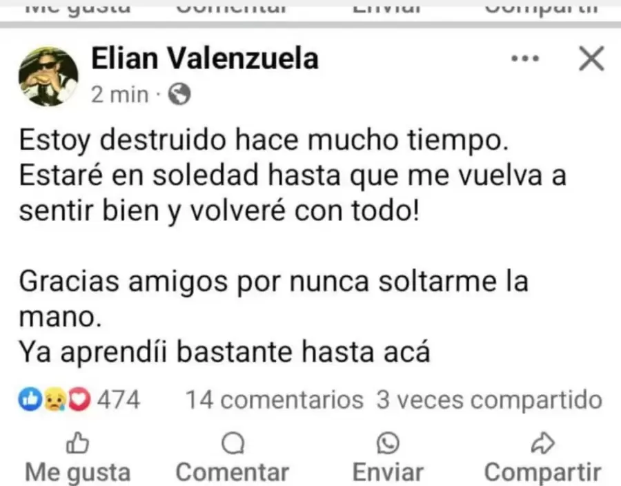 La confesi�n del cantante.