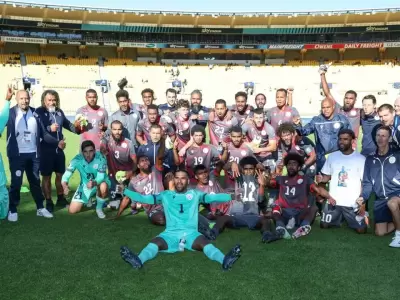 La Selecci�n de Nueva Caledonia celebr� con todo.
