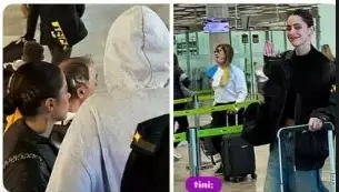 Las fotos de Tini y De Paul en el aeropuerto/ Fuente: Gustavo Méndez y @lomaspopu