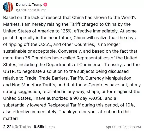 El tuit original de Donald Trump.