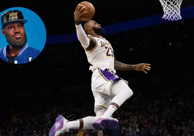 LeBron James y su mu�eco Ken del universo Barbie.