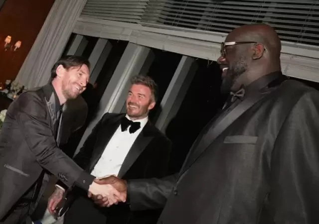 Lio Messi, Shaquille O'Neal y David Beckham