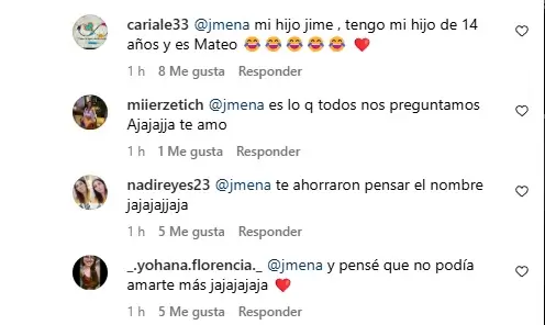 Jmena Bar�n respondi� una publicaci�n de Ciudadano News por el nombre de su hijo/ Instagram