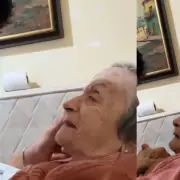 Conmovedora despedida de un nieto a su abuela: "�Me vas a esperar, Babi?