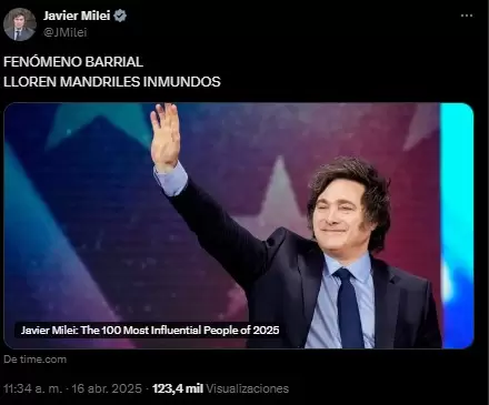 Publicaci�n de Milei.