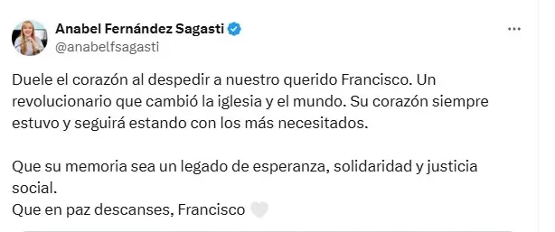 Anabel Fern�ndez Sagasti/ Fuente: X