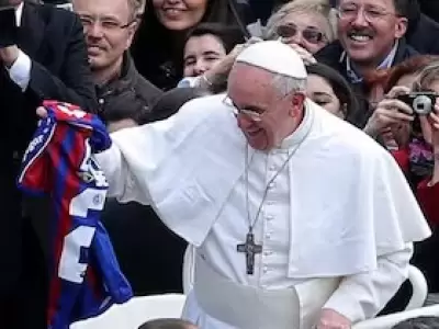 El papa Francisco nunca ocult� su pasi�n por San Lorenzo/ Fuente: X