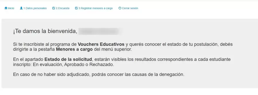 El mensaje de bienvenida y todas las aclaraciones pertinentes