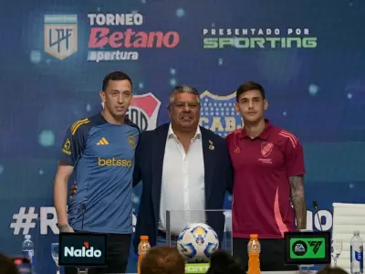 Conferencia de prensa de camarader�a entre River, Boca y el presidente de la AFA