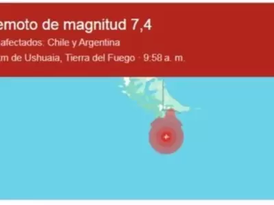 Sismo en el sur de Chile.