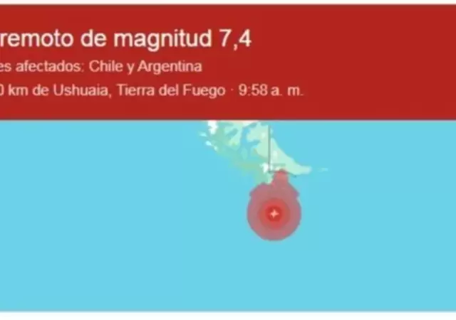 Sismo en el sur de Chile.