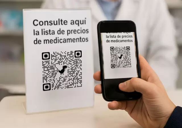 El QR deber� estar a la vista y poder leerse con cualquier c�mara de celular.