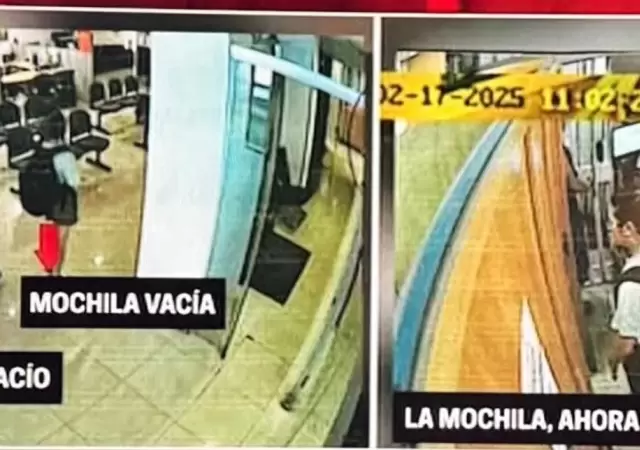 Familiares de Mauricio Novelli con bolsos con dinero.