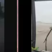 Inundaciones en AMBA: 2 micros varados en la Ruta 9, en uno viajan 37 ni�os de primaria