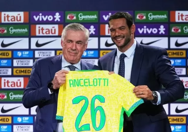 Carlo junto al titular de la Confederaci�n Brasile�a, Samir Xaud