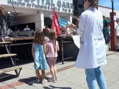 Una de las protestas por la situaci�n en el Hospital Garrahan.