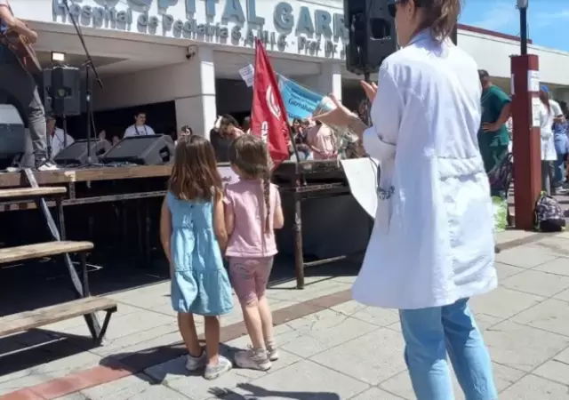 Una de las protestas por la situaci�n en el Hospital Garrahan.