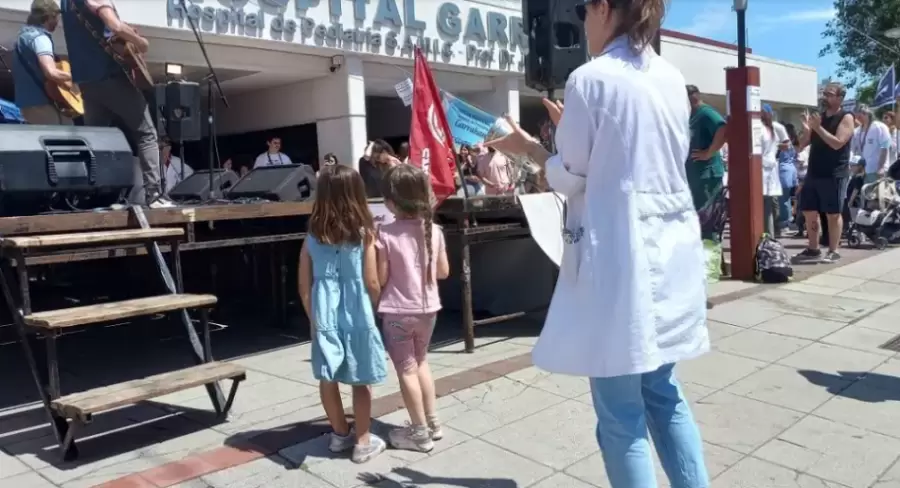 Una de las protestas por la situaci�n en el Hospital Garrahan.